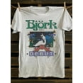 thumbnail image 1 of Men'S Casual White T-Shirt with "Bjork" Graphic - Featuring Cartoon Characters, Hearts & Flowers | Comfortable Round Neck, Short Sleeves | Ideal for Casual Attire | Fun Print Design, T Shirt, 1 of 5