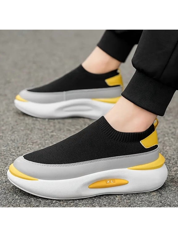 Perfect-Men'S Casual sneakers | Breathable Mesh, Suitable for Outdoor Sports, Low Top, Solid Color, PVC Sole, Fabric Upper,Fashion Trend, Versatile Black Running Shoes, Slip-On, Lazy One-Step, Drivin