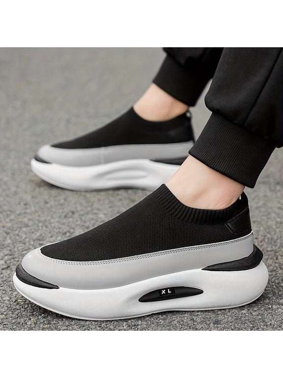 Perfect-Men'S Casual sneakers | Breathable Mesh, Suitable for Outdoor Sports, Low Top, Solid Color, PVC Sole, Fabric Upper,Fashion Trend, Versatile Black Running Shoes, Slip-On, Lazy One-Step, Drivin