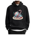 thumbnail image 1 of Men'S Christmas Candy Cane & Ornament Print Hooded Sweatshirt - Soft Durable Fabric Loose Fit Pullover Hoodie with Drawstring Hood, Long Sleeve Casual Sweater for Holiday Parties & Casual Attire, Red, 1 of 5