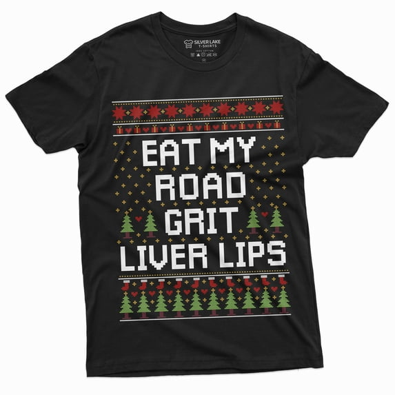 Men'S Christmas Funny Popular Culture Movie Inspired Road Grit T-Shirt Costume Party Tee (3X-Large Black)