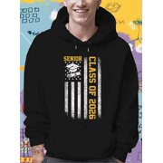 MenS Class of 2026 Graduation Hoodie - Senior Year Sweatshirt with Diploma & Cap Graphic, Durable Streetwear Pullover, Comfortable Hooded Sweatshirt for Graduation Parties & Prom, Pocket Design, Reg