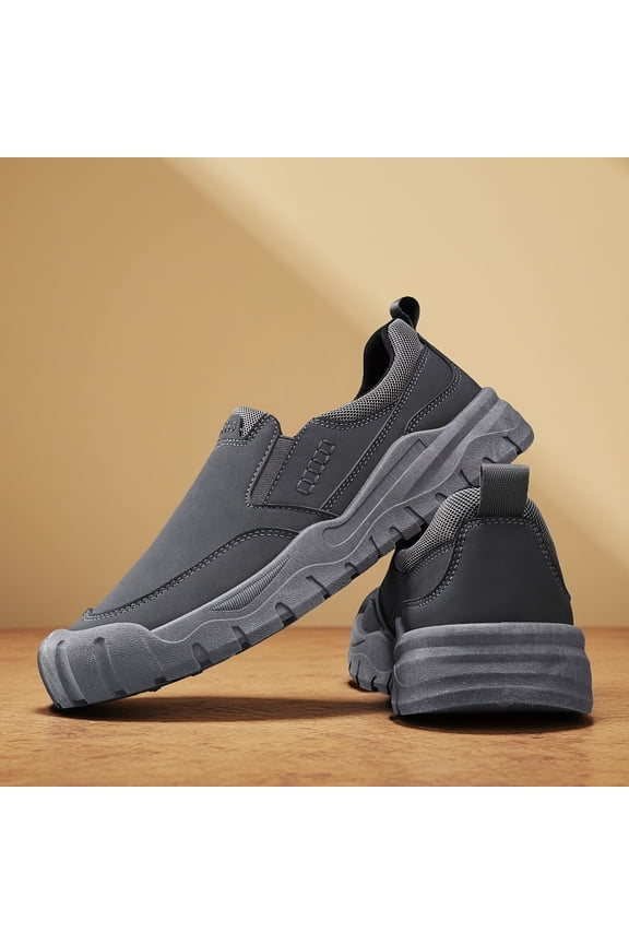 Men'S Classic Outdoor Hiking Boots - Lightweight Breathable Slip-On Loafers with Non-Slip Rubber Sole, All-Season Low-Top Trekking Shoes Casual Wear, Durable EVA Cushi for Mountain Hiking, Camping