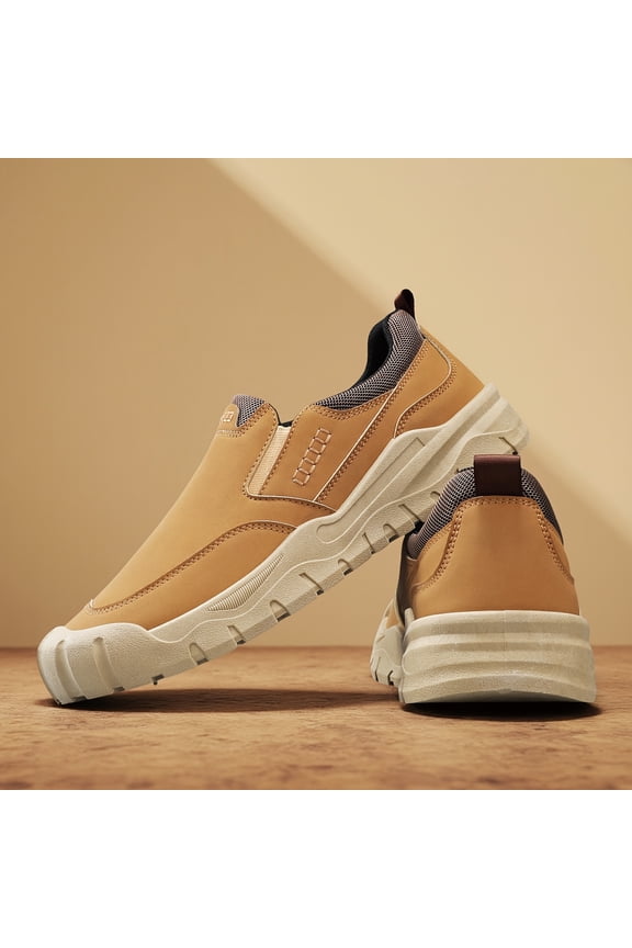 Men'S Classic Outdoor Hiking Boots - Lightweight Breathable Slip-On Loafers with Non-Slip Rubber Sole, All-Season Low-Top Trekking Shoes for Mountain Hiking, Camping & Casual Wear, Durable EVA Cushio