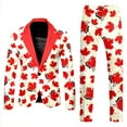 Men'S Clothing Set Male Canada Day Long Sleeve Coat And Pants Two Piece