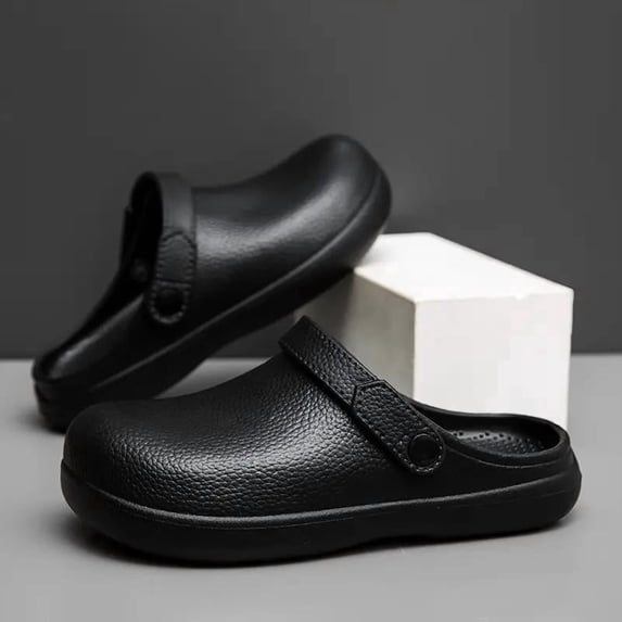 Men'S Cloud Cushion 2-In-1 Clogs, Soft Sole Non-Slip Closed Toe Slides, Medical Work Shoes