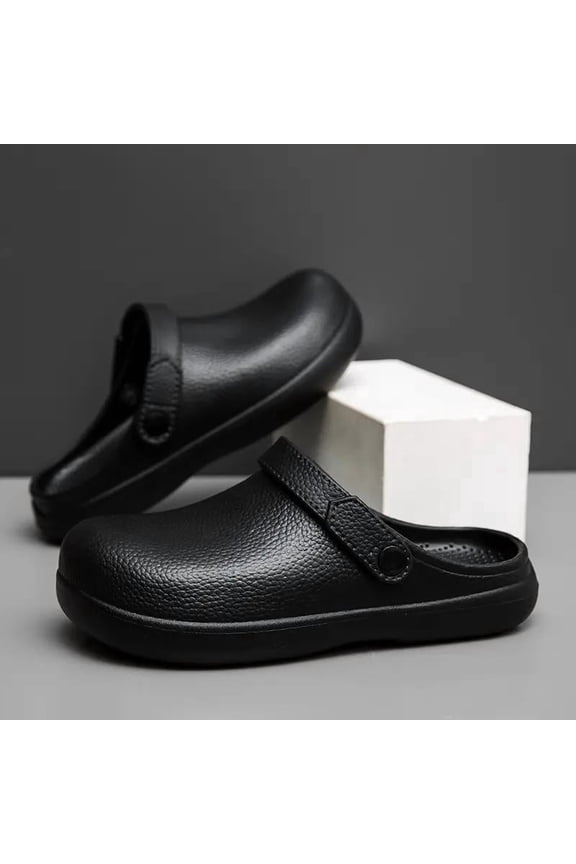 Men'S Cloud Cushion 2-In-1 Clogs, Soft Sole Non-Slip Closed Toe Slides, Medical Work Shoes