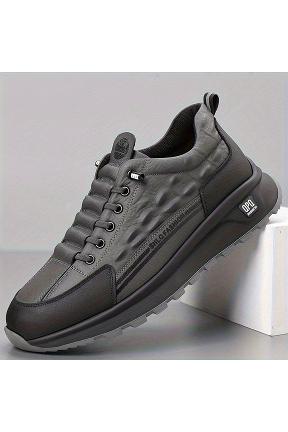 Men'S Comfortable Lace-Up Casual Shoes Lightweight Anti-Skid Rubber Outsole, Genuine Faux Leather Upper & Synthetic Cover Lining - Classic Low, with Thick Cushioned Sole for Excellent Support,