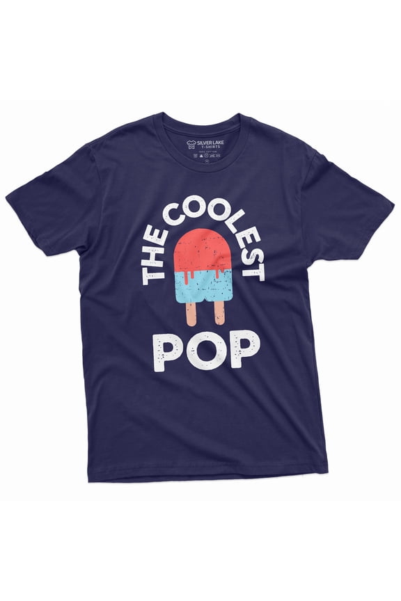 Men'S Coolest Pop Tee Shirt Fathers Day Grandpa Papa Tee Shirt Pops Gift Tee (Large Navy Blue)