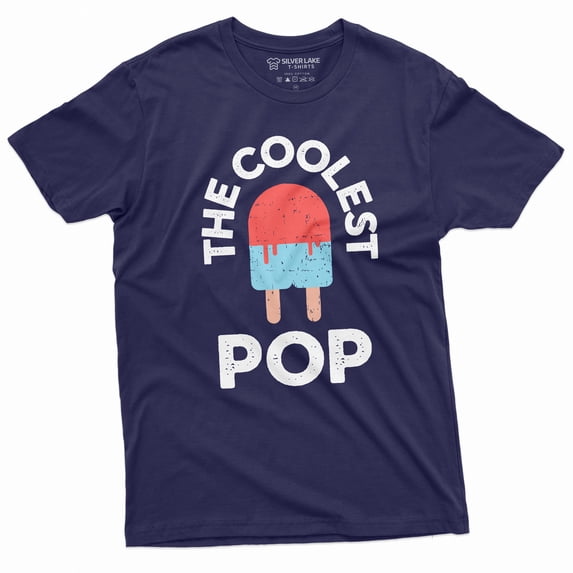 Men'S Coolest Pop Tee Shirt Fathers Day Grandpa Papa Tee Shirt Pops Gift Tee (Large Navy Blue)
