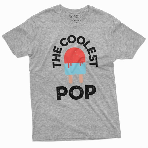 Men'S Coolest Pop Tee Shirt Fathers Day Grandpa Papa Tee Shirt Pops Gift Tee (X-Large Grey)