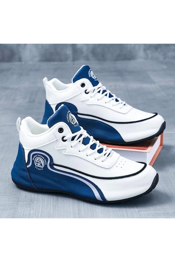 Men's Waterproof PU Sneakers, Anti-slip PVC Sole Lace-up Work Boots, Casual Outdoor Trekking & Daily Walking Shoes for Students and Adults