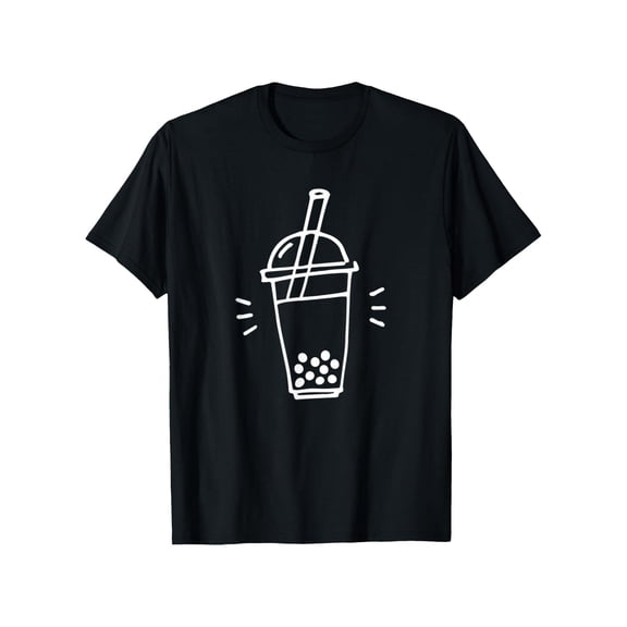Men'S Cotton Breathable Bubble Tea Drawing Milk Tea Boba Run T-Shirt