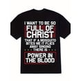 thumbnail image 1 of Men'S Cotton Pattern T-shirt-"Power in Blood" Religious Design, Short Slee All Size S-5XL, 1 of 4