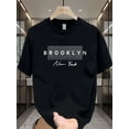thumbnail image 1 of Men'S Cotton T-Shirt Brooklyn New York Graphic, Casual Crew Neck Short Sleeve Tee, All-Season Comfort Fit Top, 100% Cotton Knit Fabric, 200gsm - Regular Fit, 1 of 2