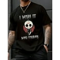 thumbnail image 1 of Men'S Cotton T-Shirt with "I Wish It Was Friday" Print, Casual Crew Neck, Short Sleeve, Slight Stretch, Knit Fabric, 180gsm, for Hiking & Outdoor, Sports, Weekend - Black, 1 of 6
