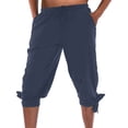 thumbnail image 1 of Men'S Cropped Pants Calf Pants Gothic Dressy Trousers Navy M, 1 of 3
