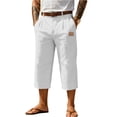 thumbnail image 1 of Men'S Cropped Pants Straight Leg Casual Trousers Multi Color Lightweight Summer Outdoor Beach Vacation Daily Bottoms, 1 of 4