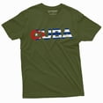thumbnail image 1 of Men'S Cuba T-Shirt Cuban Flag Coat Of Arms Patriotic Nation Country Tee Shirt (4X-Large Military Green), 1 of 6