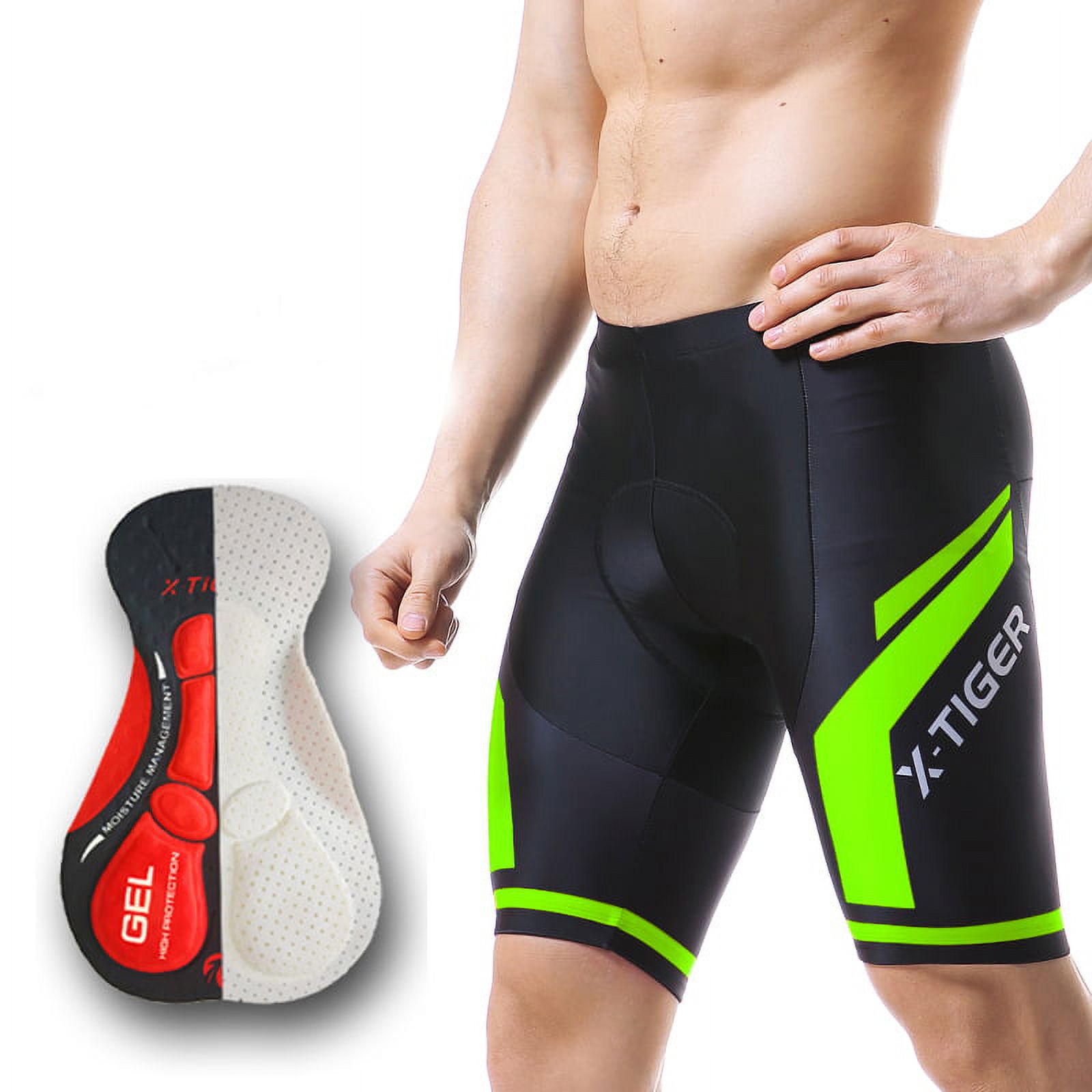 Men'S Cycling Shorts Padded Bike Biking Half Pants Bicycle Riding Quick-Dry  Tights 