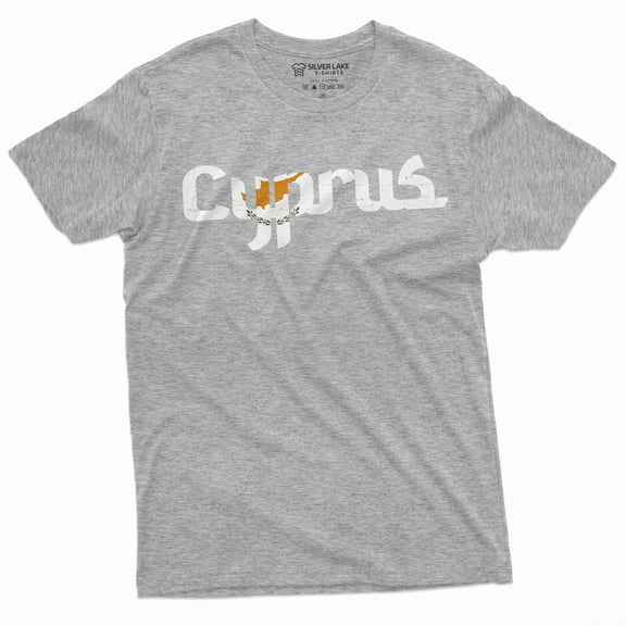 Men'S Cyprus T-Shirt Nation Flag Coat Of Arms Republic Of Cyprus Tee Shirt (Small Grey)