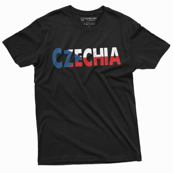 Men'S Czechia T-Shirt Czech Republic Patriotic Flag Tshirt Tee Shirt Gift Tshirt (Large Black)