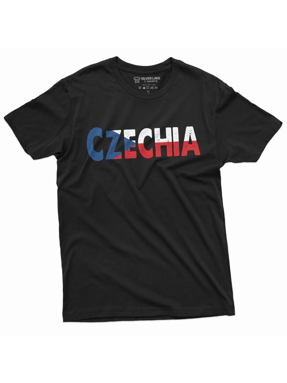 Men'S Czechia T-Shirt Czech Republic Patriotic Flag Tshirt Tee Shirt Gift Tshirt (Large Black)