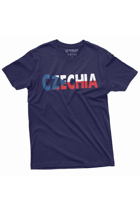 Men'S Czechia T-Shirt Czech Republic Patriotic Flag Tshirt Tee Shirt Gift Tshirt (Medium Navy Blue)