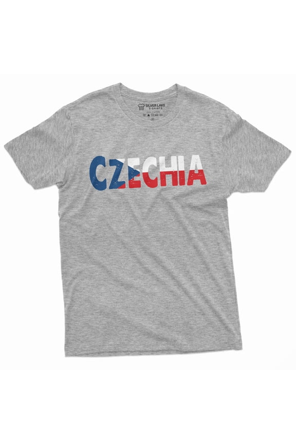 Men'S Czechia T-Shirt Czech Republic Patriotic Flag Tshirt Tee Shirt Gift Tshirt (X-Large Grey)