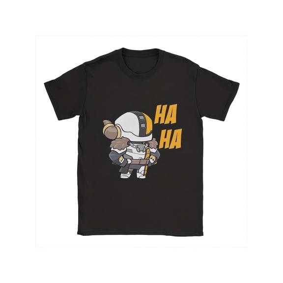 Men'S Destiny 2 Gaming T-Shirt | Heavy Armor Graphic Tee With Destiny 2 Characters - Black With Yellow Haha Text - Official Destiny 2 Apparel - Casual Gamer Shirt For Everyday & Convenient Wear