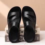 MenS Durable Slides, Easy-Clean Casual Sandals, Non-Slip Thick Sole, Black/Brown/Tan for All-Day Wear
