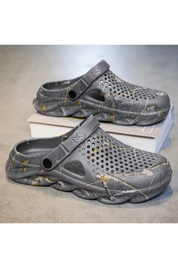 Men'S EVA Slip-On Moccasin Sandals - Featuring a Soft And Breathable Arch Design with a Camouflage Pattern, These Lightweight Shoes Are Perfect for Both Indoor And Outdoor Use