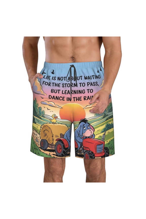 Men'S Ee-Yore Swim Trunks Quick Dry Bathing Suits Holiday Beach Short Casual Board Shorts