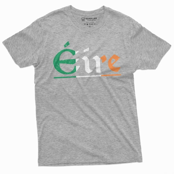Men'S Eire Ireland T-Shirt Irish Flag St Patricks Day Tee Gift For Him Éire Patriotic Tee (Small Grey)