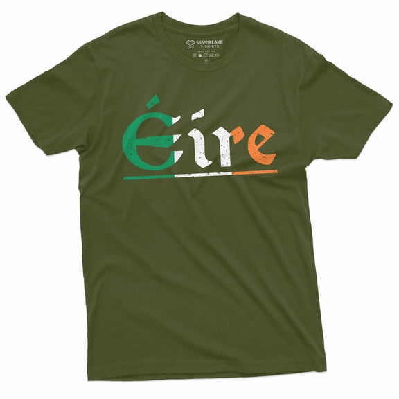Men'S Eire Ireland T-Shirt Irish Flag St Patricks Day Tee Gift For Him Éire Patriotic Tee (XX-Large Military Green)