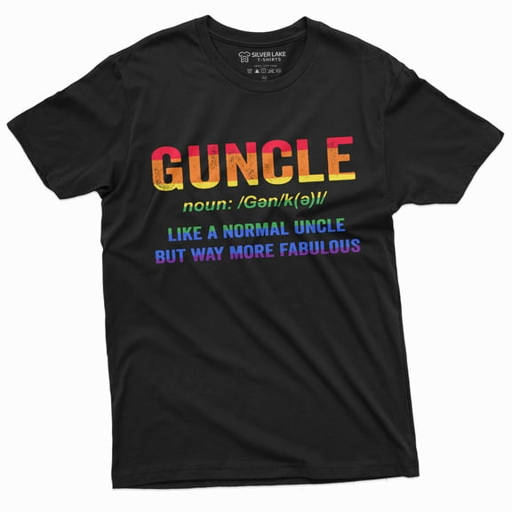 Men'S Fabulous Gay Uncle Funny Tee Shirt Lgbtq Guncle Tee For Him (Large Black)