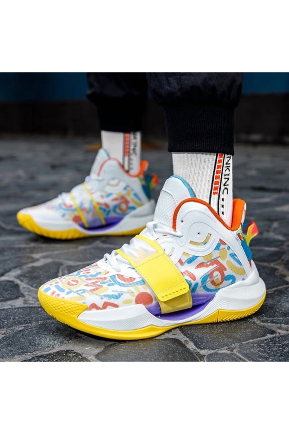 Men'S Fashion Basketball Sneakers, Featuring Ultra Non-Slip, Durable, Shock-Absorbing Design with a Squeaky Sound, Perfect for Outdoor Use in Spring And Summer, New for 2026