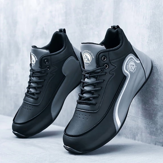 Men'S Fashion Classic Sneakers, Low Top Lace-up Athletic Shoes, Durable Thick Sole Skateboard Shoes, Fabric Inner, EVA Insole for Daily &Casual Wear, Sports, Street Style - Spring/Summer/Fall/Winter