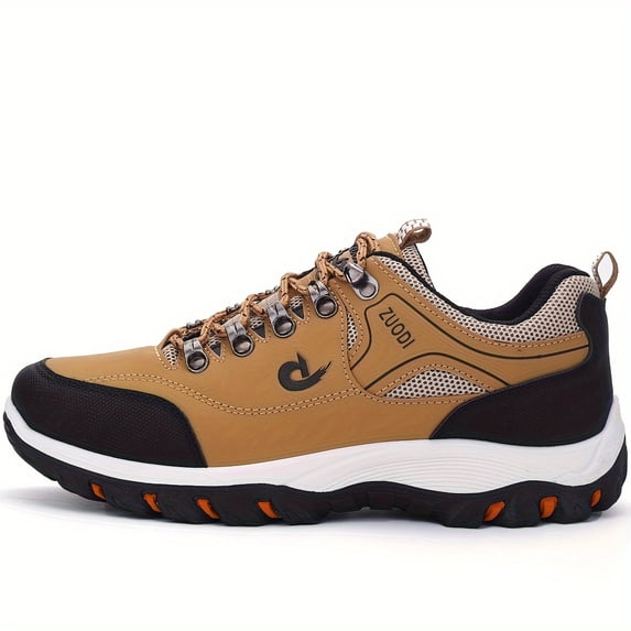 Men'S Fashion Outdoor Hiking Sneakers - Low Top Durable Trekking Shoes with TPR Sole, Comfortable Non-Slip for Male Activities, Lace-Up Closure, Microfiber Synthetic Upper