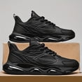 thumbnail image 1 of Men'S Fashion Sneakers, Breathable Mesh, Lightweight, Shock-Absorbing, All-Season, Solid Color, Casual Sports Style, Lace-Up, Round Toe, Fabric Upper, Faux, Fabric Inner, TPU Sole, EVA Insole, 1 of 9
