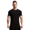 thumbnail image 1 of Men'S Fashion Spring And Summer Casual Short Sleeved Round Neck Solid Color T Shirt Top, 1 of 2