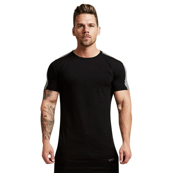Men'S Fashion Spring And Summer Casual Short Sleeved Round Neck Solid Color T Shirt Top