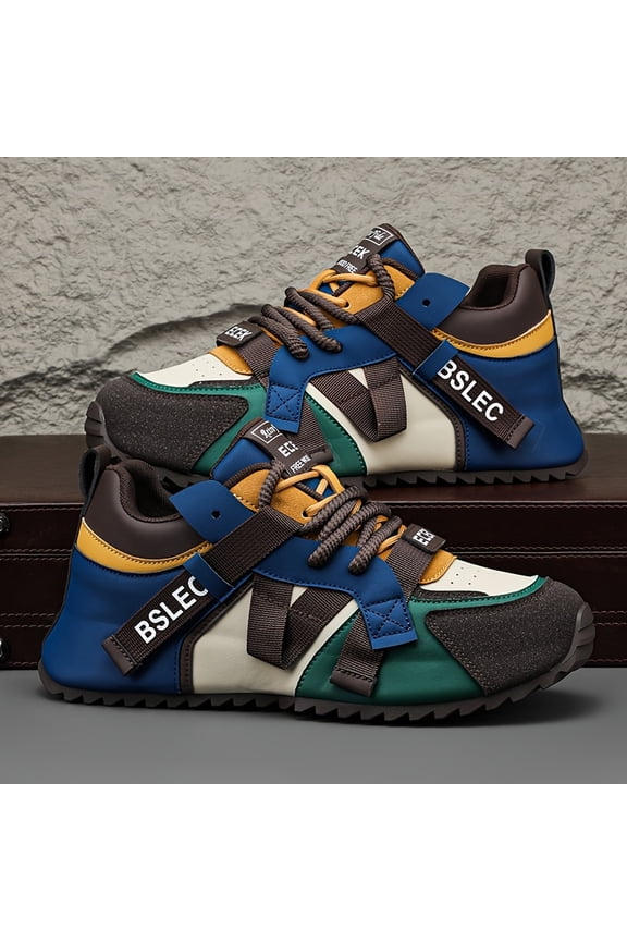 Men'S Fashion Trend Big Size sneakers | Multi-color Leisure Shoes, Designer Boys Adult Best Thick Sole Dad Shoes, Casual Street Style, Low Top, Upper, Rubber Sole