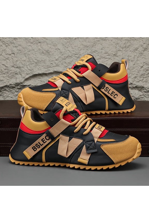 Men'S Fashion Trend Big Size sneakers | Multi-color Leisure Shoes, Designer Boys Adult Best Thick Sole Dad Shoes, Casual Street Style, Low Top, Upper, Rubber Sole