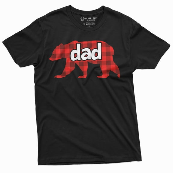 Men'S Father Dad T-Shirt | Bear With Pijama Stripe Papa Tee Shirt | Father'S Day Christmas Gift (Large Black)
