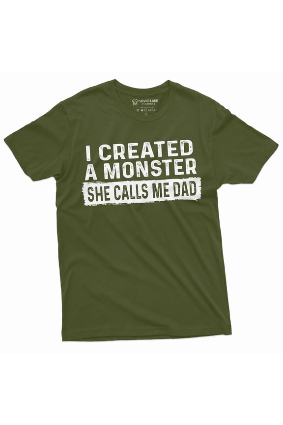 Men'S Father'S Day Gift T-Shirt From Daughter Funny Dad Gift Tees Daughter And Daddy Tee Shirt For Him (4X-Large Military Green)