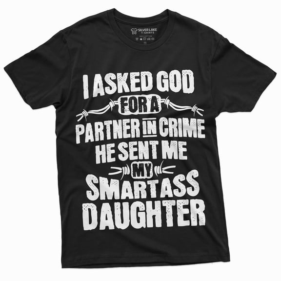 Men'S Father'S Day Partner In Crime Smart Daughter T-Shirt | Birthday Gift For Dad Daddy Tee Shirt (Large Black)