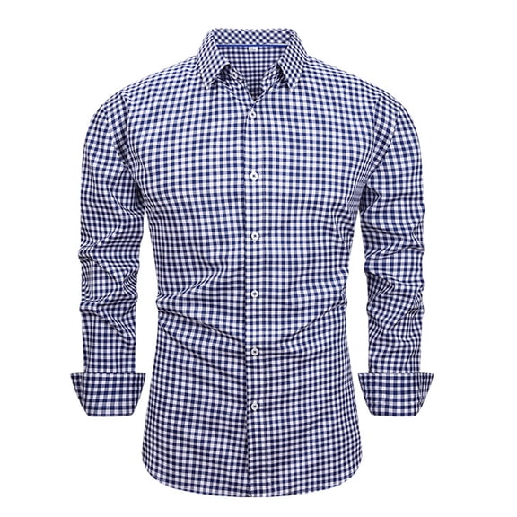 Men'S Festival Checkered Shirt Shirts Men'S Long Sleeve Casual Regular Fit Shirts Fashion Breathable Versatile Party Shirt