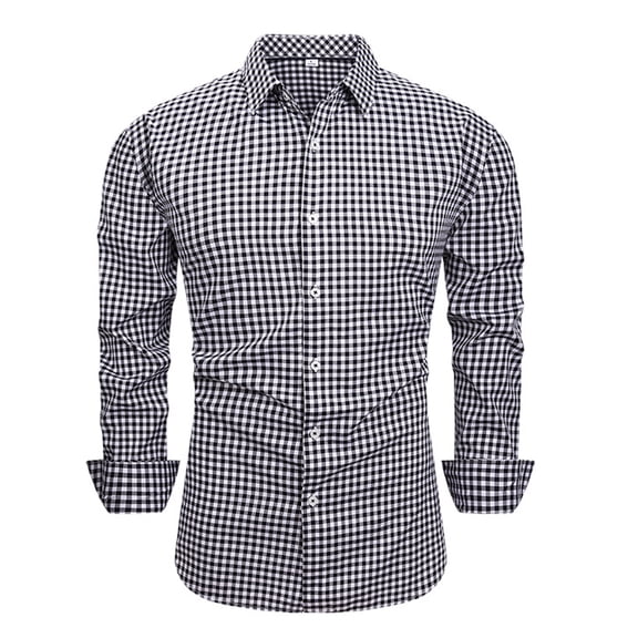 Men'S Festival Checkered Shirt Shirts Men'S Long Sleeve Casual Regular Fit Shirts Fashion Breathable Versatile Party Shirt