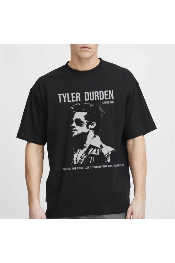 Men'S Fight Club Tyler Durden Graphic Tee - Retro Film Shirt Featuring 'You Met Life Halfway' Design for Fans of David Fincher'S Movies, Ideal for Casual Outings And Relaxing at Home, Fan Gear